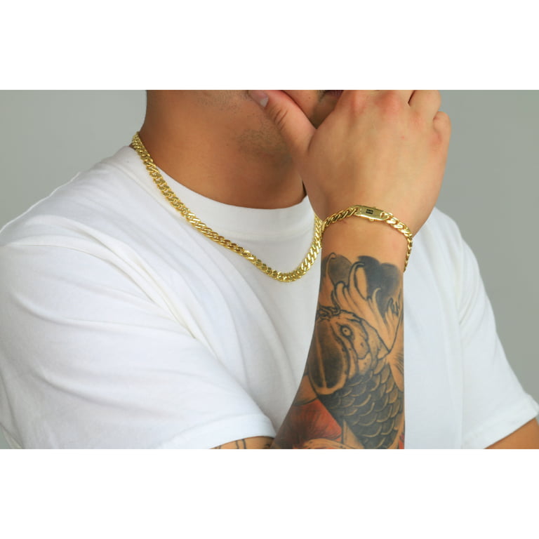 Solid 10K White Gold Miami Cuban Link Mens Bracelet 3.5mm 8