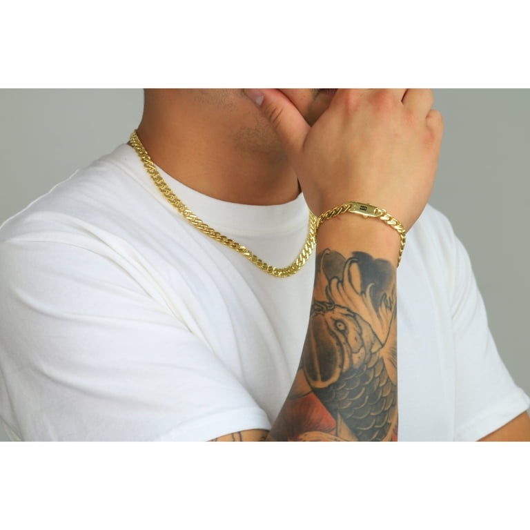 10k yellow gold cheap cuban link bracelet
