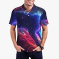thumbnail image 2 of Salouo Cosmic Cat Psychedelic Journey for Men's Short Sleeve Polo Shirts,Polo Shirts for Men Performance Short Sleeve Golf Shirt Athletic Casual Collared T-Shirt-X-Large, 2 of 8