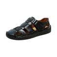 thumbnail image 2 of Men's Hook Loop Closed Toe Fisherman Sandals,Fashion Hand Stitching Leather Outdoor Hiking Waterproof Athletic Sandals Summer Beach Shoes, 48, 2 of 7