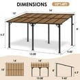 thumbnail image 3 of Arlopu 10'x14' Hardtop Gazebo Outdoor Wall-Mounted Aluminum Pergola for Patio, Garden, Decks, Backyard, 3 of 9