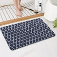 thumbnail image 4 of Navy and White Geometric Lattice Pattern Bathroom Rugs Mat,Non Slip Microfiber Bathroom Rug,Rubber Backing,Soft Bathroom Mats for Bathroom Floor,Tub and Shower,17x27in(43x68cm), 4 of 5