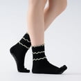 thumbnail image 6 of Women’s Yoga Pilates Socks with Frill Top Non Slip Cushioned Grips Crew Mid Calf Socks, 6 of 9