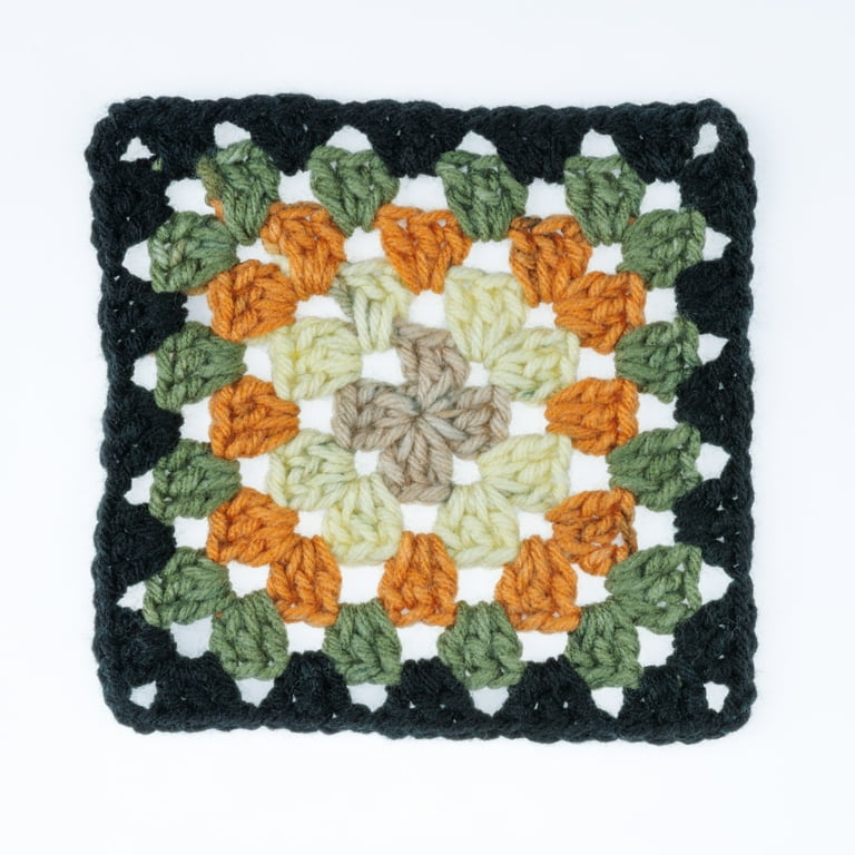 Red Heart® Granny Square™ #4 Med Acrylic Yarn, Blk-amber moss 250g