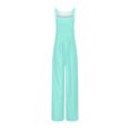 thumbnail image 6 of Kmdttou Sweatsuits Fashion Cozy for Women's Printed Jumpsuit Casual Button Pocket Sleeveless Wide Leg Trousers on Clearance!, 6 of 8