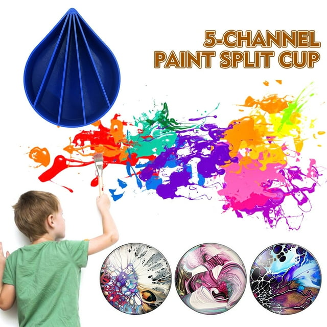 Polylactice Pour Cup 5 Channels Paint Pouring Split Cup Fluid Pour Supplies Tree