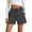 Dark Gray, variant on Shorts for Women Summer Elastic High Waist Wide Straight Leg Relaxed Fit Casual Shorts with Pockets