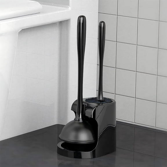 2 in 1 Toilet Brush and Plunger Set with Ventilated Holder,Toilet Bowl Brush Plunger Set,Bathroom Cleaning Tools Toilet Bru-sh Plungers Combo