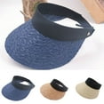 thumbnail image 1 of Travelwant Sun Visor Hats for Women Wide Brim Straw Visors Womens Foldable Beach Visors Summer Roll Up Ponytail Beach Hat, 1 of 7
