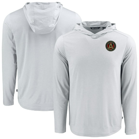 Men's Cutter & Buck Gray Atlanta United FC Coastline Epic Comfort Eco Recycled Long Sleeve Hoodie T-Shirt