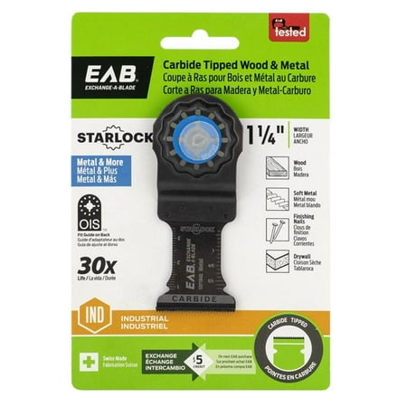 

Exchange-A-Blade 1071542 1.25 in. Carbide Tipped Flush Cut Wood & Metal Starlock Industrial Oscillating Accessory - Exchangeable