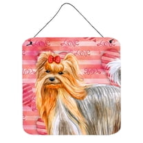 Carolines Treasures BB9772DS66 Yorkshire Terrier Love Wall or Door Hanging Prints Red 6HX6W multicolor