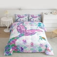 thumbnail image 3 of Manfei Ocean Mermaid Child Bedding Comforter Set, Glitter Fish Scale Twin Comforter Sets, Kawaii Marine Sealife Reversible Bedding Set, Luxury Bedroom Decor, 2 Pieces, 3 of 9