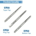 thumbnail image 3 of Uxcell 2 Set Metric Hand Tap Set, M4 x 0.7 H2 Thread Taper + Plug + Bottom Taps, High Speed Steel (HSS) Screw Threading Tapping Tool Kit, 3 of 7
