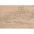 thumbnail image 3 of Clarkson Stanfield 14x11 Black Modern Framed Museum Art Print Titled - Study of a Dry Dock with Boat (1863), 3 of 5