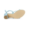 thumbnail image 3 of BLISSFUL STEP Women's Block Heel Sandal Strappy Lace Up Sandals Sky Blue 7, 3 of 8
