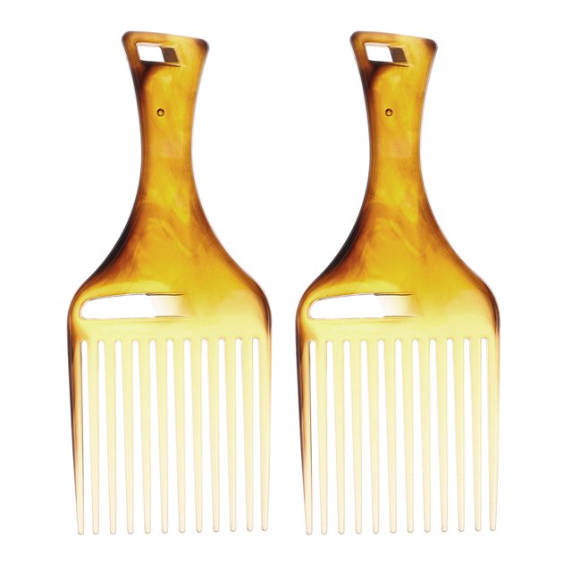 unbranded 2Ud Peine Ancho Estilo Afro Color Ámbar Para Portátil Y Resistente Para