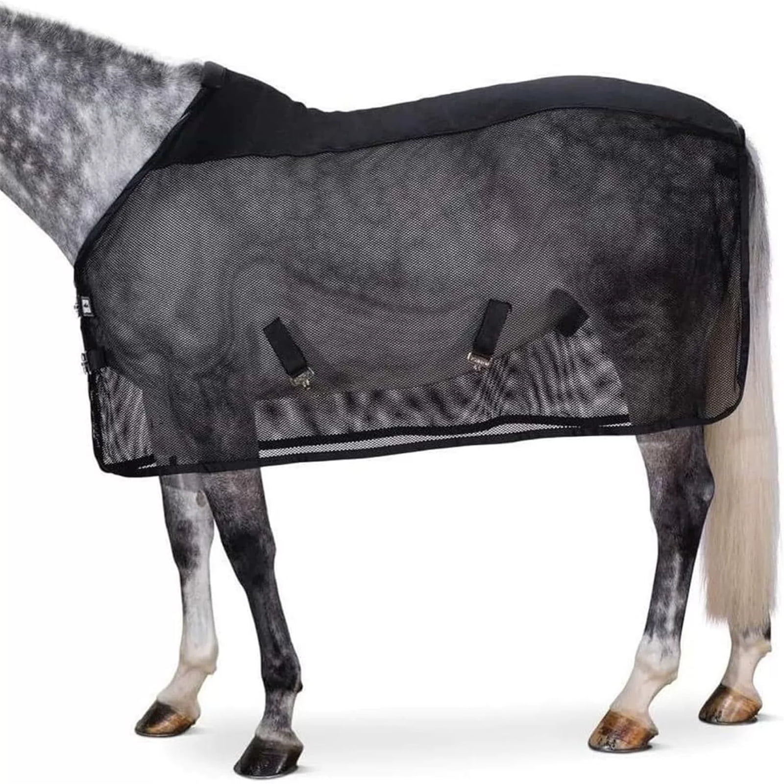 Fly Horse Sheet Breathable Anti Mosquito Horse Mesh Rug UV Protection Summer Horse Fly Blanket Wear Resistant Adjustable Fly Mask Wrap for Outdoor Stable
