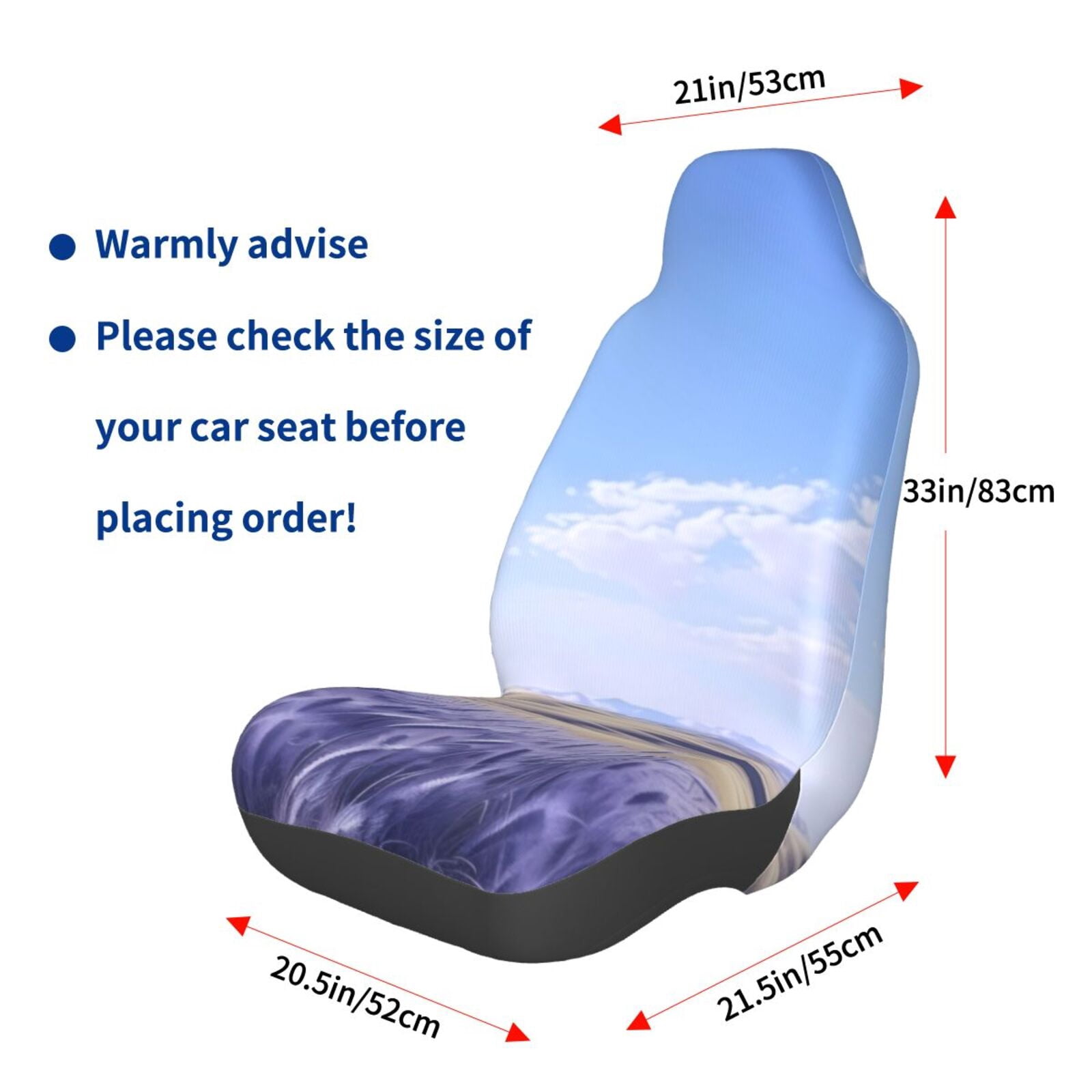 Naloa Lavender Fields Under Blue Sky Car Seat Covers Universal Front Seat Coves for Car Accessories ,Padded Car Covers for Automotive, SUV, Truck, and Van