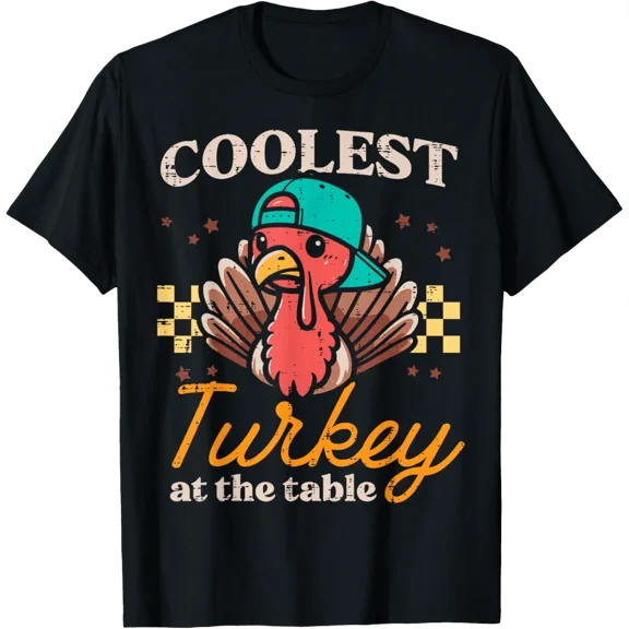 Thanksgiving Coolest Turkey At Table Toddler Youth T-Shirt TShirt