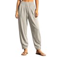 thumbnail image 3 of LIaqionyy Women Pants Casual Flowy Pant Elastic Waist Jogger Vacation Beach Lightweight Lounge Trousers with Pockets, 3 of 7