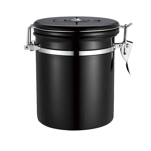 Recipiente hermético de acero inoxidable Recipiente para almacenamiento de alimentos Recipiente de a TOMSHOO Negro/1.5L