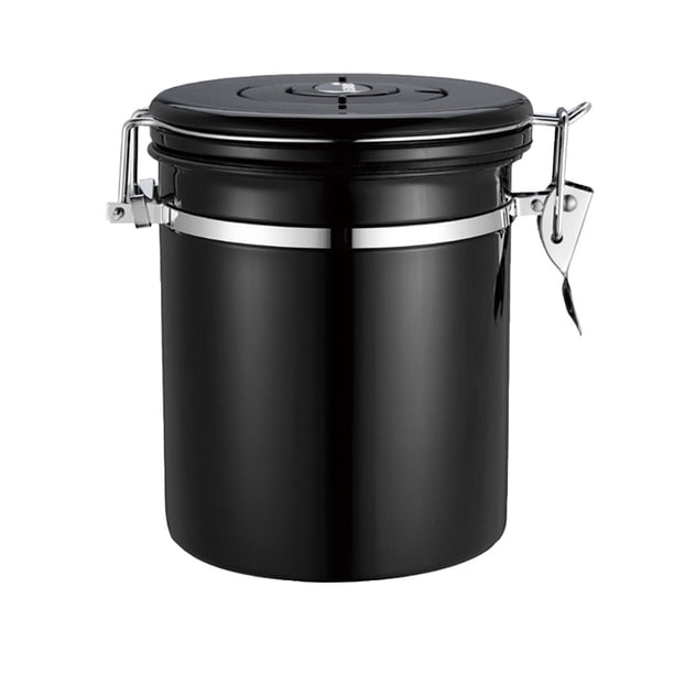 Recipiente hermético de acero inoxidable Recipiente para almacenamiento de alimentos Recipiente de a TOMSHOO Negro/1.5L
