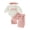 Pink, variant on BemeyourBBs 3Pcs Baby Girls First Birthday Outfit 1st Birthday One Years Old Clothes Long Sleeve Crew Neck Letters Embroidery Romper Plaid Wide Legs Belt Pants and Headband Set