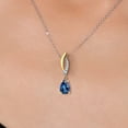 thumbnail image 3 of 925 Silver and 10K Yellow Gold Neptune Mystic Topaz and White Lab Grown Diamond Pendant Necklace for Women | 1.03 Cttw | Gemstone November Birthstone | Pear Shape 8X5MM | With 18 inch Chain, 3 of 6