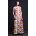 thumbnail image 3 of Bimba Floral Women V Neck Sleeveless Front Slit Casual Maxi Printed BohoÂ&nbsp;Dress-X-Small, 3 of 5