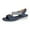 Blue, variant on Women T Strap Sandals Open Toe Metal Buckle Flat Shoes Summer Casual Daily Walking Beach Travel