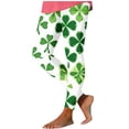 thumbnail image 3 of QATAINLAV Women's St. Patrick's Day Leggings Fashion Shamrock Printed Tight Pants High Waisted Butt Lifting Workour Yoga Pants Green L, 3 of 7