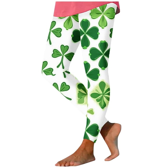 successthop St Patrick Day Workout Pant Green Vacation Leggings Plus Size Bottoms Comfortable Workout Trousers L