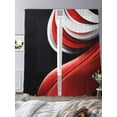 thumbnail image 3 of Abstract Stitching Sheer Curtains 84 Inches Long 2 Panels Black Red Gary Water Ripple Stripe Light Filtering Semi Sheer Window Curtains Drapes for Bedroom Living Room 52"x84", 3 of 7