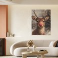 thumbnail image 6 of Vintage Christmas Cute Elk Wall Art Paint Framed - Retro Xmas Festive Winter Holiday Christmas Wall Decor Canvas Print for Living Room Kitchen Bathroom Home Bedroom Decor, 6 of 9