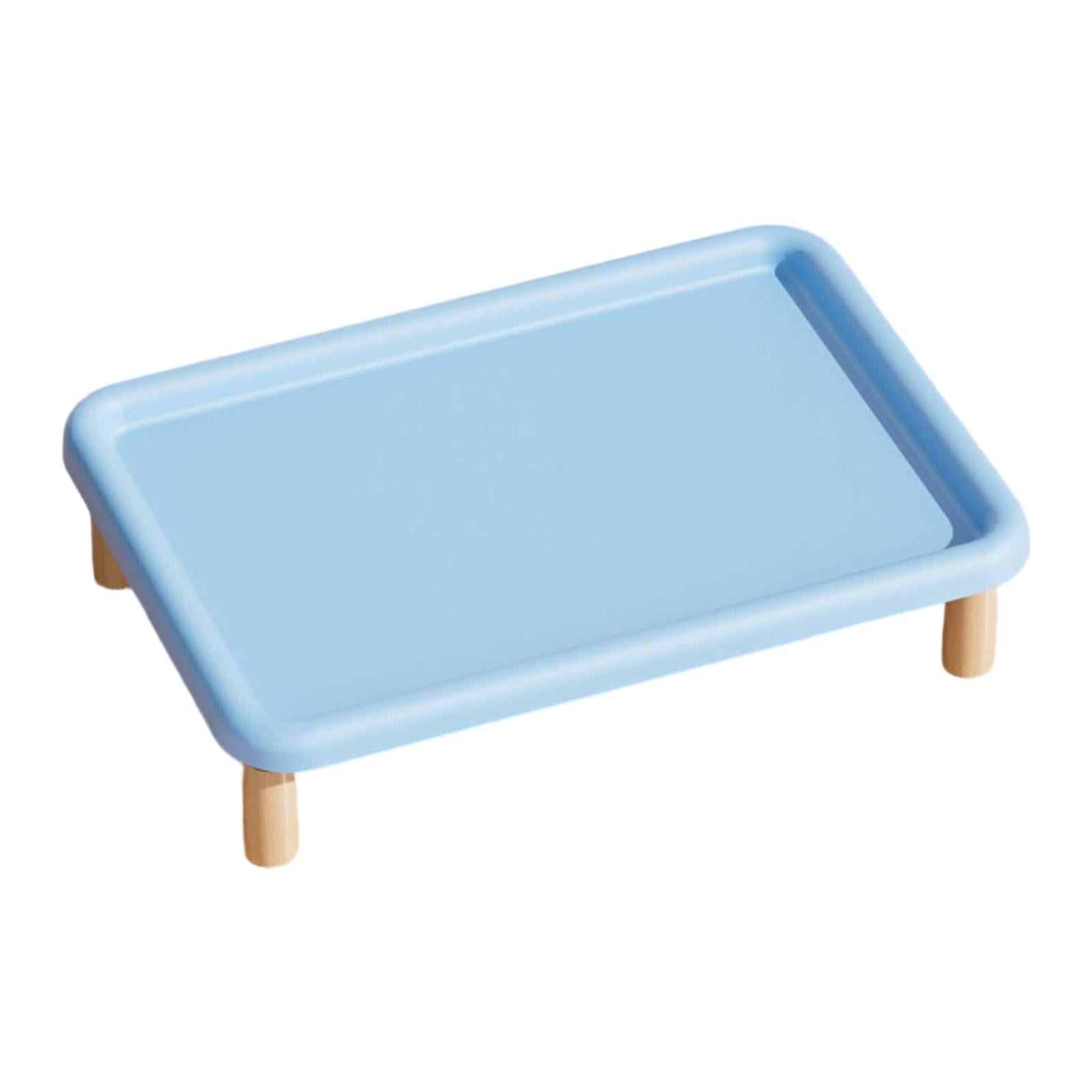 kowaku Pet Feeder Stand Cat Feeding Station Water Dispenser Holder Elevated Food Bowl Non-Slip Washable Made of Wood And PP for Cats And Dogs Feeding Area Blue