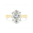 thumbnail image 2 of Oval Cut Lab Created Moissanite Diamond Solitaire Engagement Wedding Ring In 14K Yellow Gold Plated Sterling Silver(G-H Color,VVS1 Clarity,2.40 Cttw)-6, 2 of 8