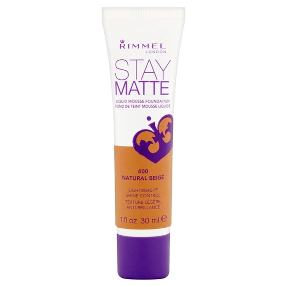 Rimmel Stay Matte Foundation, lightweight, silky formula, light liquid mousse and anti-pollution complex, 24H wear, 100% Cruelty-Free
