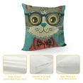 thumbnail image 4 of Nawypu  Cute Cat Colorful Pattern Square Cushion Cover Kitten Red Throw Pillowcase - Pet Portrait Themed Blue Decorative Accent Pillow Cover, 4 of 5
