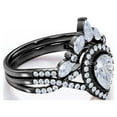 thumbnail image 2 of JeenMata 1.75 Carat Pear Cut Moissanite Bohemian Wedding Set - Infinity Engagement Ring with Art Deco Wedding Band in 10k Black Gold, 2 of 8