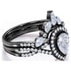 thumbnail image 2 of JeenMata Anillo de Compromiso Bohemio de Moissanita de Corte Pera de 1,75 Quilates Anillo de Compromiso Infinito con Alianza de Boda Art Déco en Oro Negro de 10 K, 2 of 6