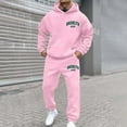thumbnail image 2 of Zylarhe Men's Casual Hoodie And Jogger Set Letter Print Sweatsuit For Everyday Wear Spring Fall Winter Outfit Men in Suit, 2 of 4