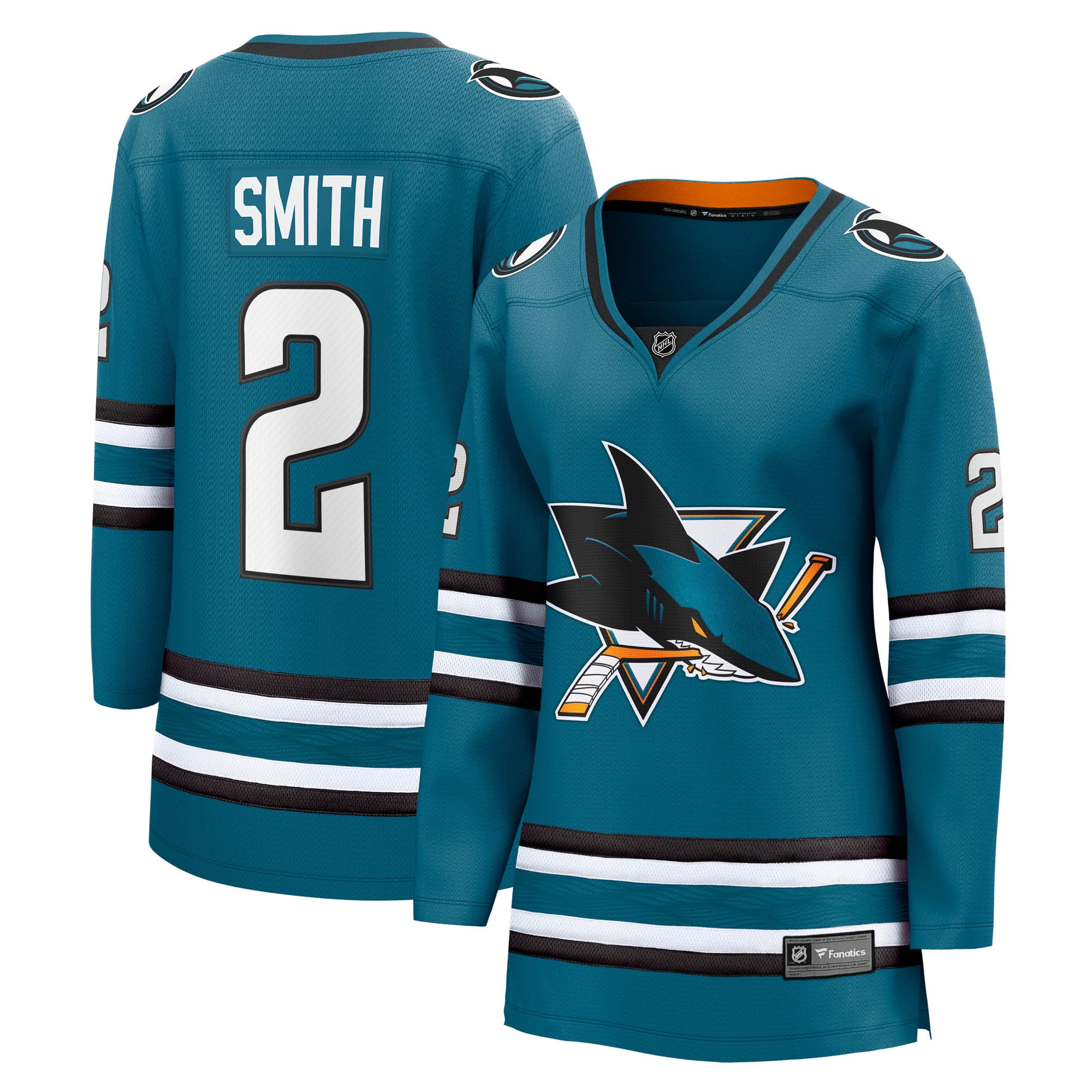 Women's Fanatics Will Smith Teal San Jose Sharks Home Breakaway Jersey