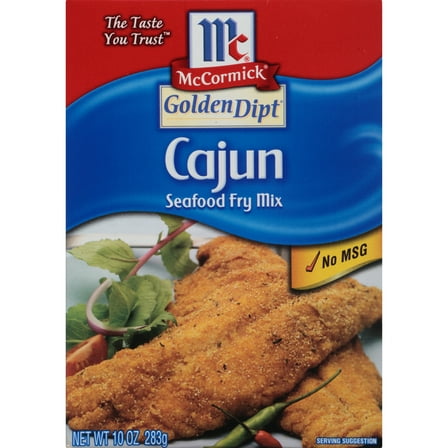 McCormick GOLDEN DIPT Cajun Style Seafood Fry Mix, 10.0 oz Box