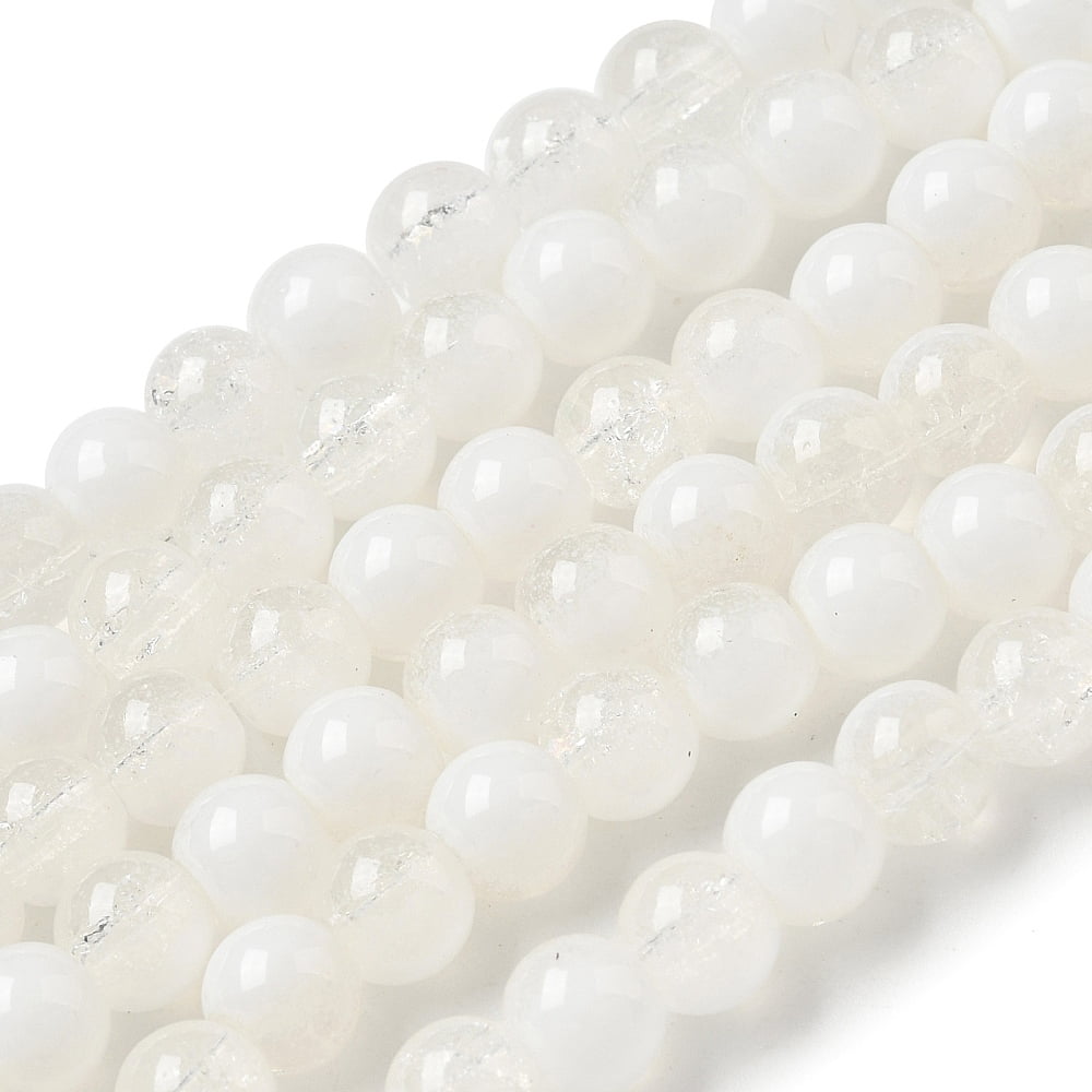 Crackle Glass Beads Strands Rondelle Clear 6mm 138~144pcs/strand 296.85''(754cm)