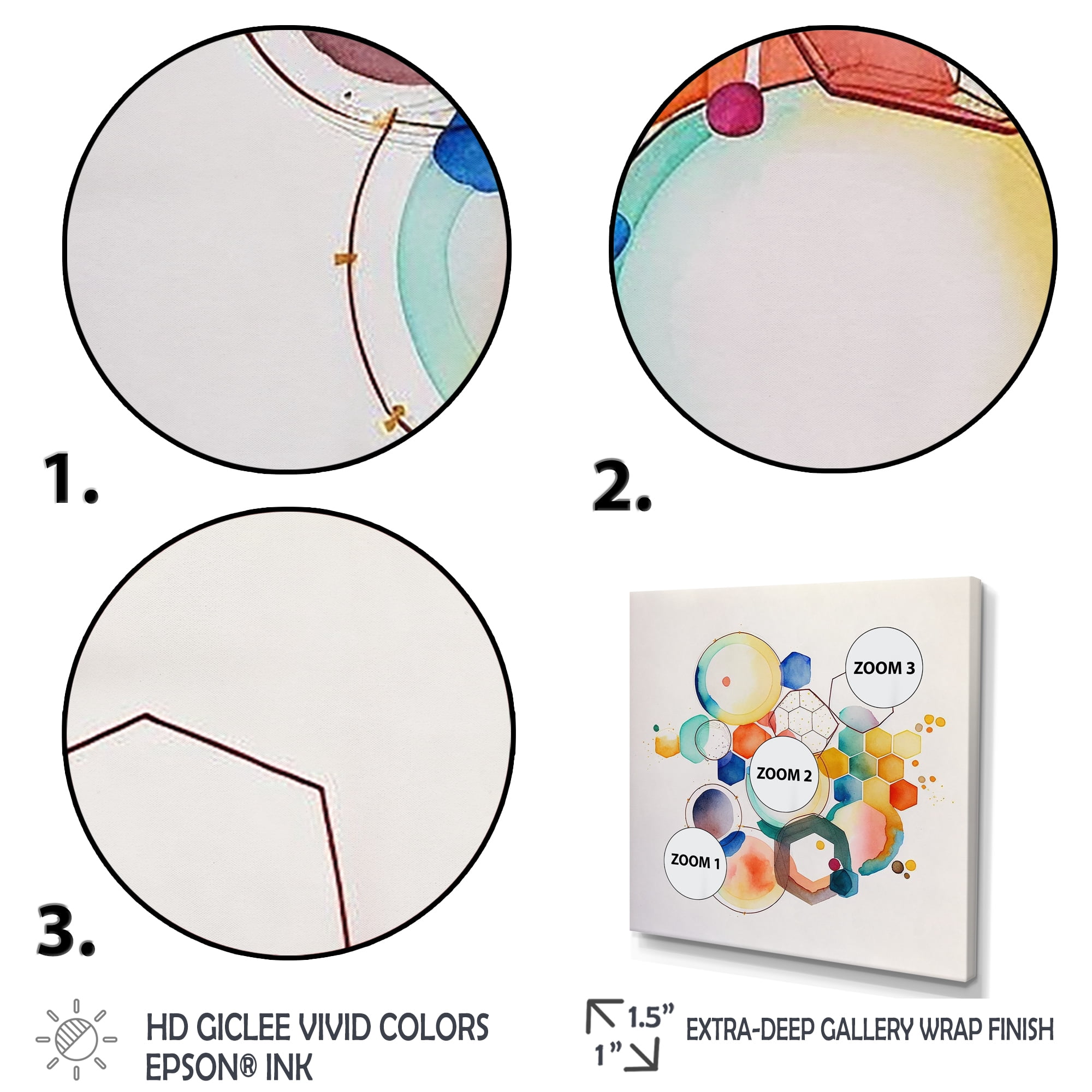 Designart Multi-Color Circular Abstract IV Canvas Wall Art