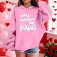 thumbnail image 3 of Sudadera con capucha y estampado de corazón de San Valentín, sudadera de manga larga para niños y niñas, chaqueta para niñas de talla mediana y grande., 3 of 7