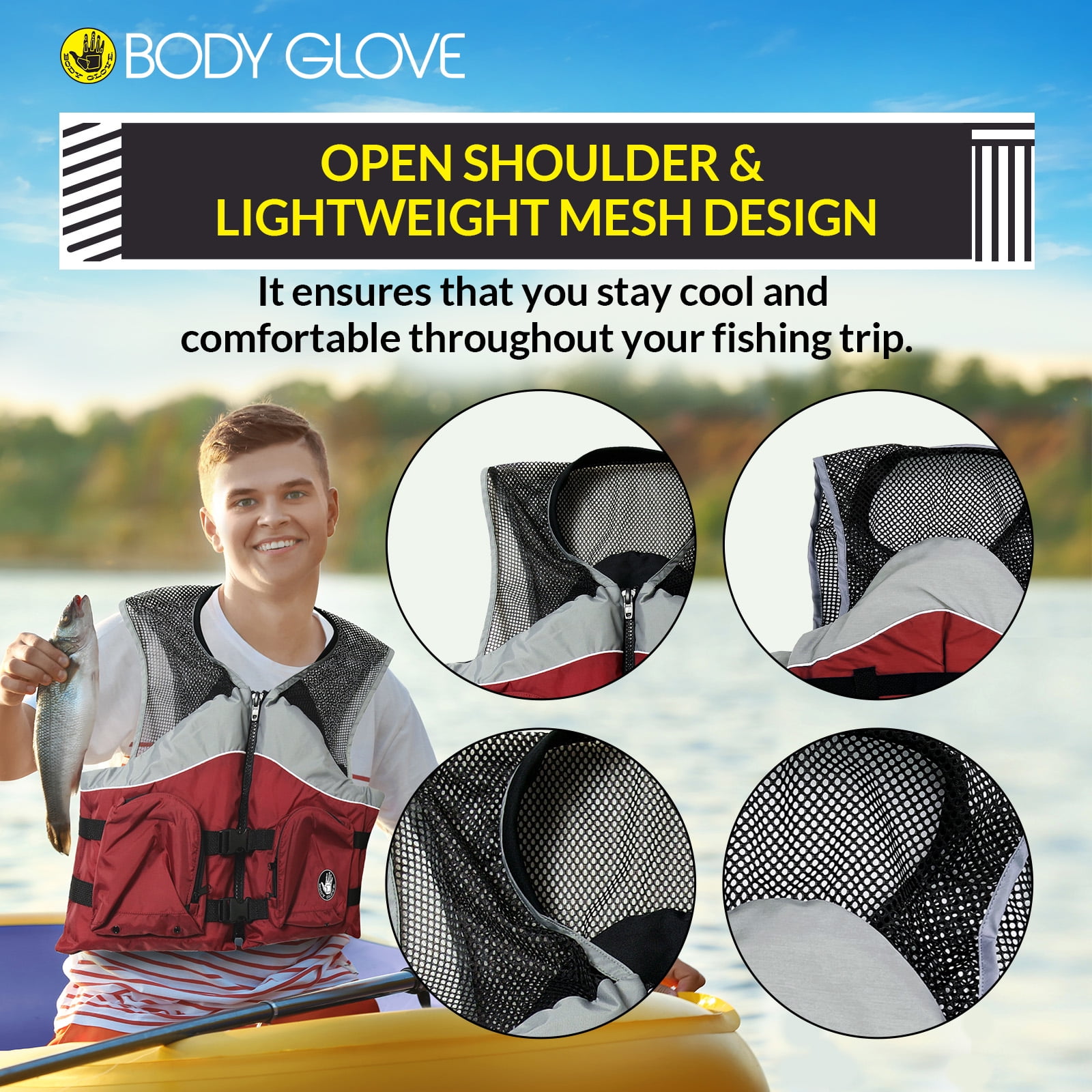 Body Glove Cove Unisex Nylon Fishing Vest - Unisex Adult,Blue,M