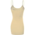 thumbnail image 4 of XT1002L Adjustable Spaghetti Strap Basic Long Cami Tunic Tank Top Plus Size Taupe XL, 4 of 5