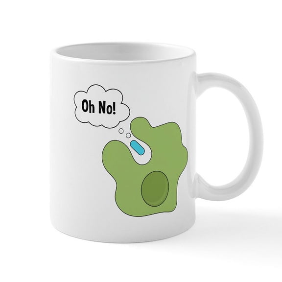 CafePress - Bacteria Oh No! - 11 oz Ceramic Mug - Novelty Coffee Tea Cup